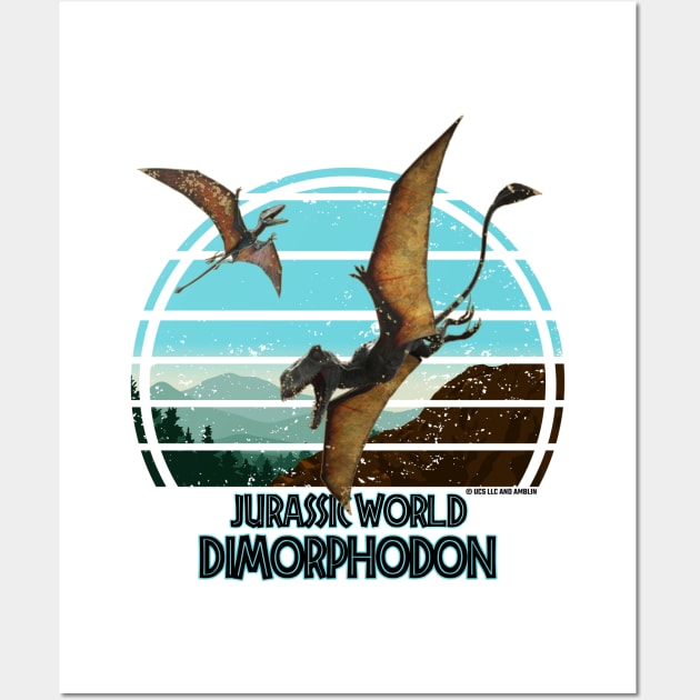 Dimorphodon Distressed Jurassic Flying Dinosaur Wall Art by Jurassic Merch